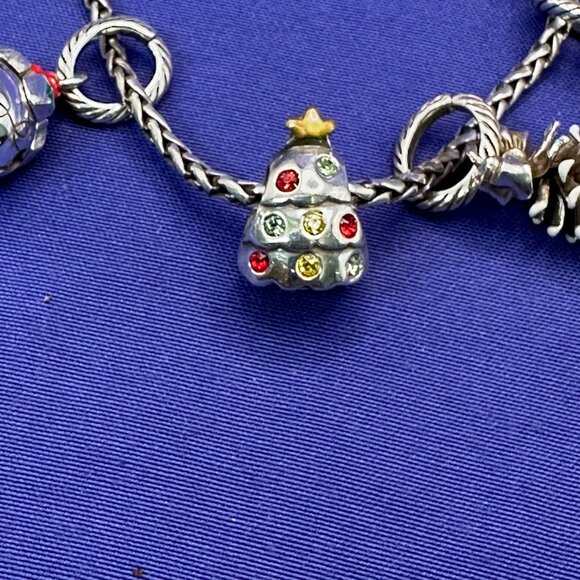 Brighton Christmas Theme Silver Plated Charm Bracelet & Earrings - Picture 8 of 16